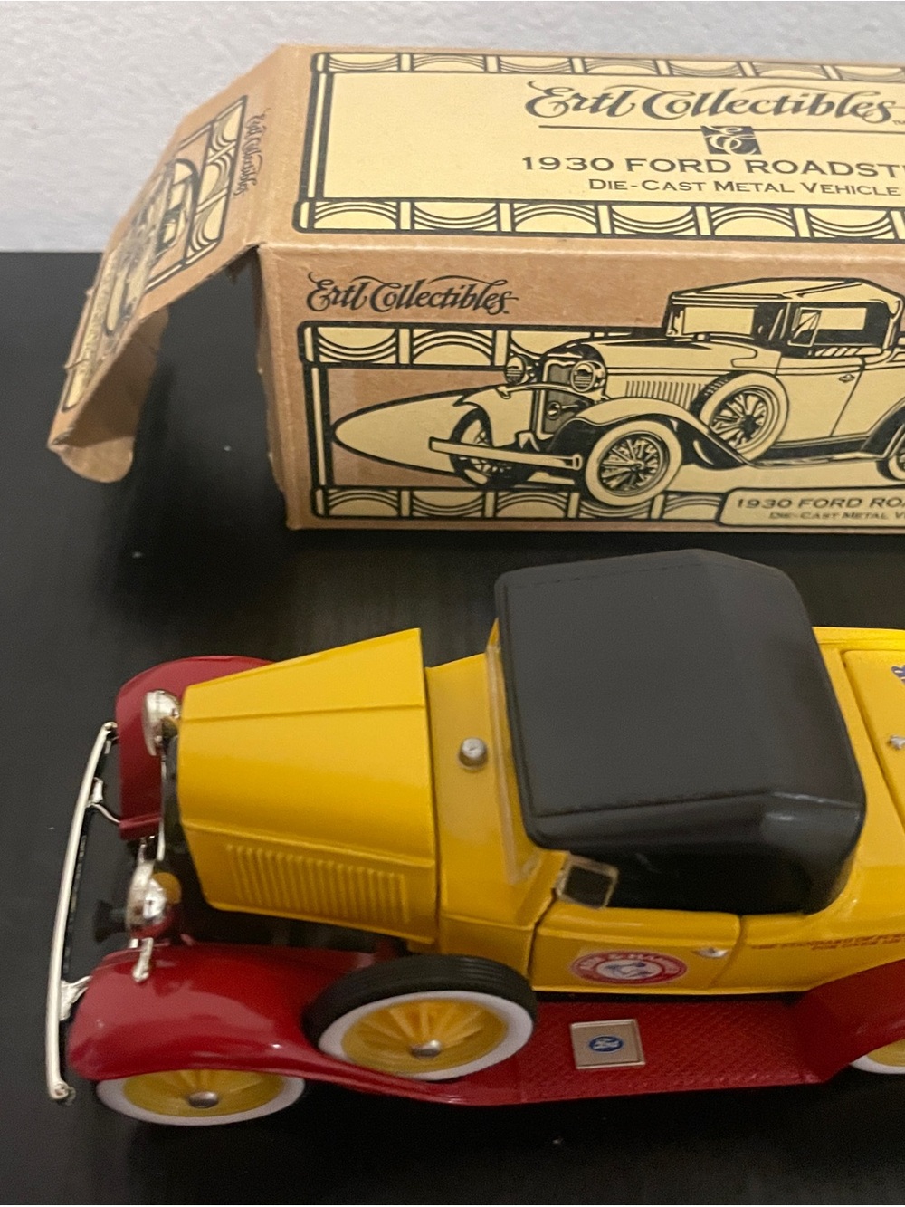 Yellow Vintage Ford Roaster Toy Car - Kids/Adult Toy Collectible